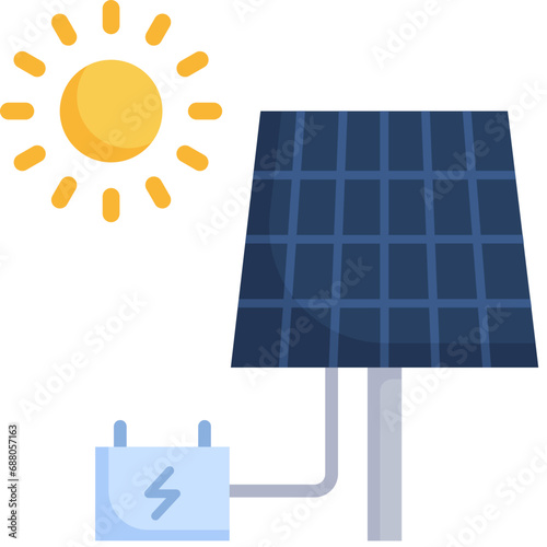 Solar cell power icon. Flat design. For presentation, graphic design, mobile application.