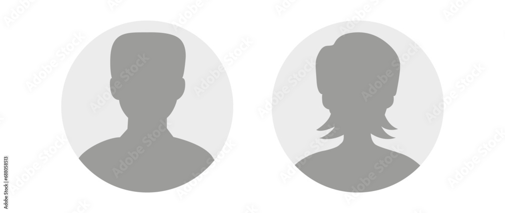 Vector flat illustration in grayscale. Avatar, user profile, person icon, profile picture. Suitable for social media profiles, icons, screensavers and as a template. Vector flat illustration in grayscale. Avatar, user profile, person icon, profile picture. Suitable for social media profiles, icons, screensavers and as a template.