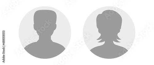 Vector flat illustration in grayscale. Avatar, user profile, person icon, profile picture. Suitable for social media profiles, icons, screensavers and as a template.