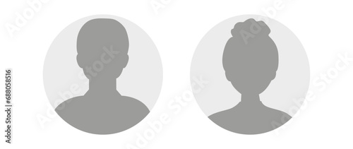 Vector flat illustration in grayscale. Avatar, user profile, person icon, profile picture. Suitable for social media profiles, icons, screensavers and as a template.