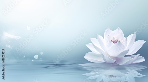 Mystic Arctic Floral Zen Avantgarde Background in the Colors Moonlit Silver, Ash Grey and Sky Blue - Winter Zen Flower Backdrop - Winter Flower Wallpaper created with Generative AI Technology