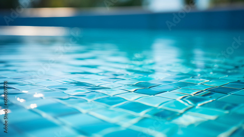 Elegance in Simplicity  Detailansicht of Monochromatic Pool Tiles Crafting a Peaceful Water Texture
