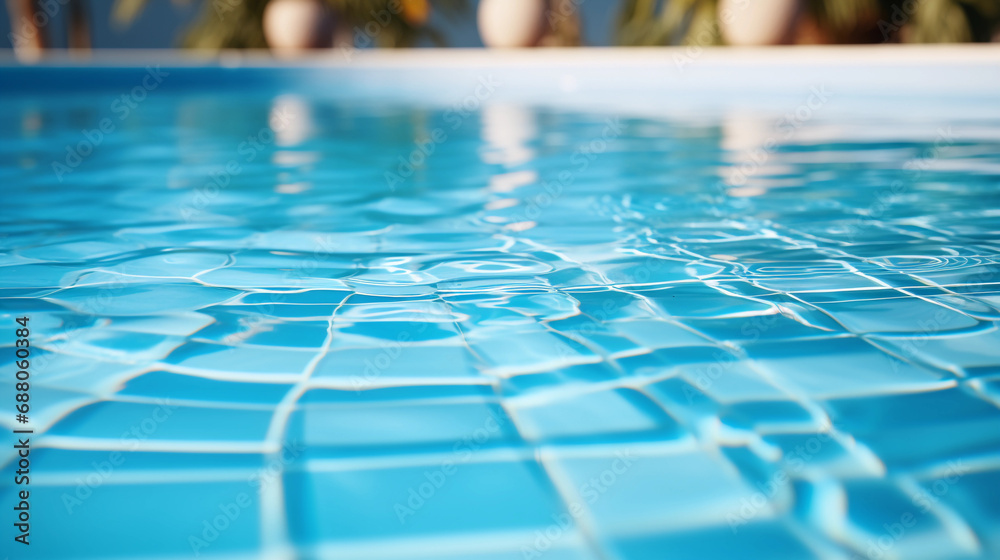 The Calm of Monochromatic Pool Tiles: A Macro View of Tranquility and Design Precision