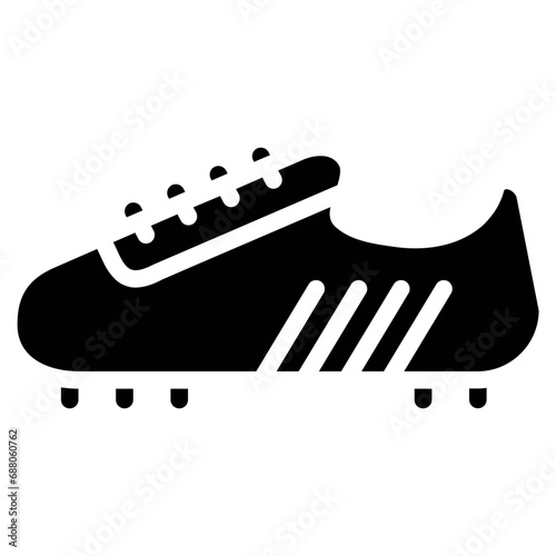 Soccer shoes icon. Solid design. For presentation, graphic design, mobile application.