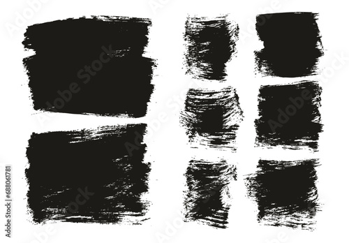 Hand Drawn Flat Paint Brush Thick Long & Short Background Mix High Detail Abstract Vector Background Mix Set 