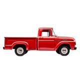vintage red pickup truck On the png transparent background, easy to decorate projects.
