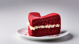 Red heart shape cake.  Love, valentine's day concept. 
