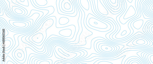 Abstract bule topographic map, vector background with height lines. Topographic map colorful abstract background with contour lines. 