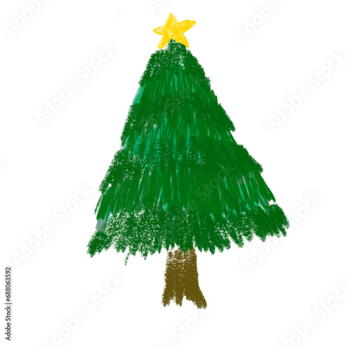 PNG Christmas tree isolated on white background