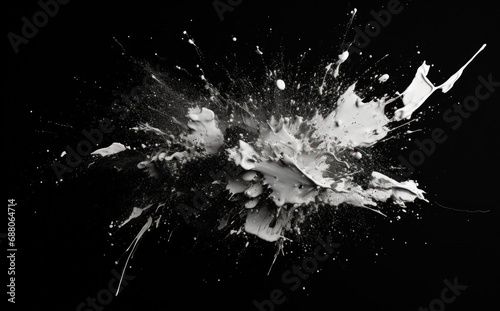 an image of a black and white paint splatter, isolated