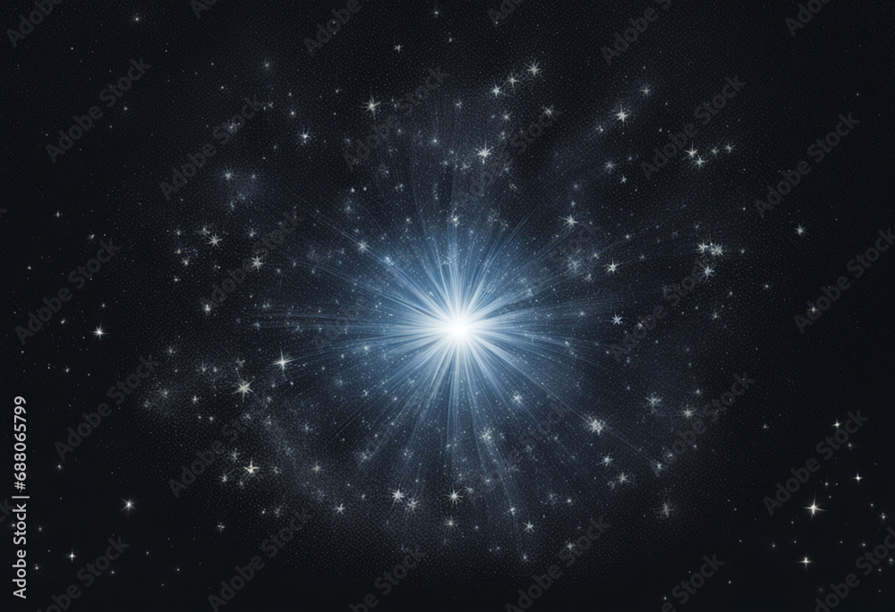 Shower of stars with the Bethelem star in the centre. Nativity star. Shower of stars with the Bethelem star in the centre. Nativity star.