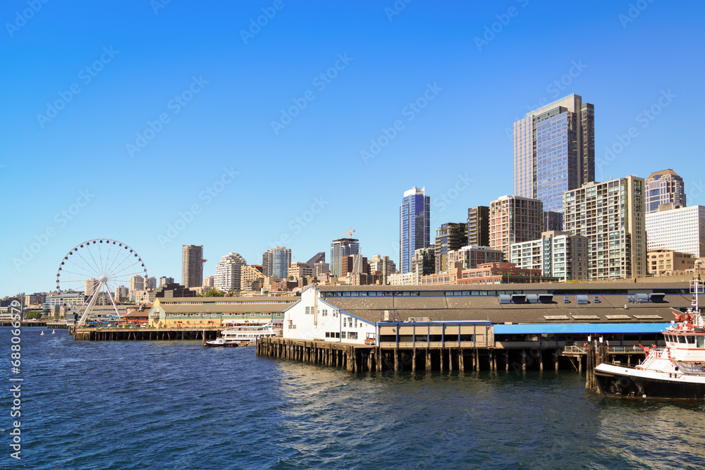 View of Seattle cityscape, Washington State