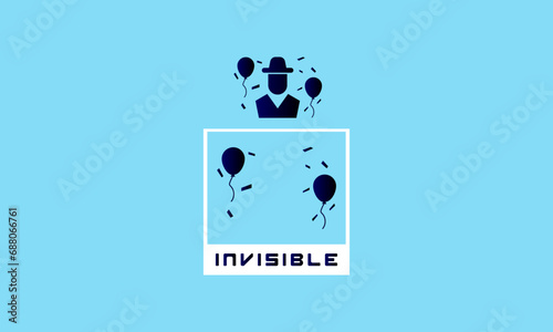 Invisible man. The man is not visible in the photo. Invisible design concept.