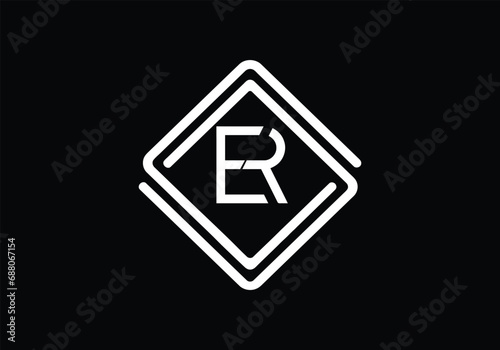 Initial monogram letter ER logo Design vector Template. ER Letter Logo Design. 