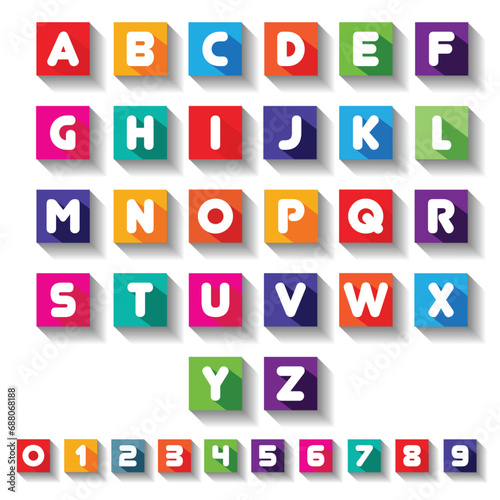 Colorful children font style typography vector for school