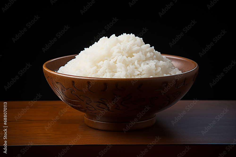 A bowl of warm white rice 