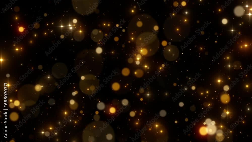 falling particles glitter gold sparkles background
