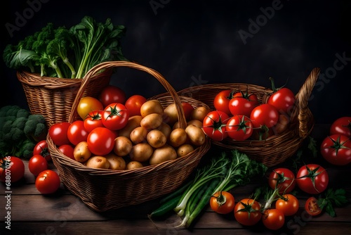 basket with vegetables