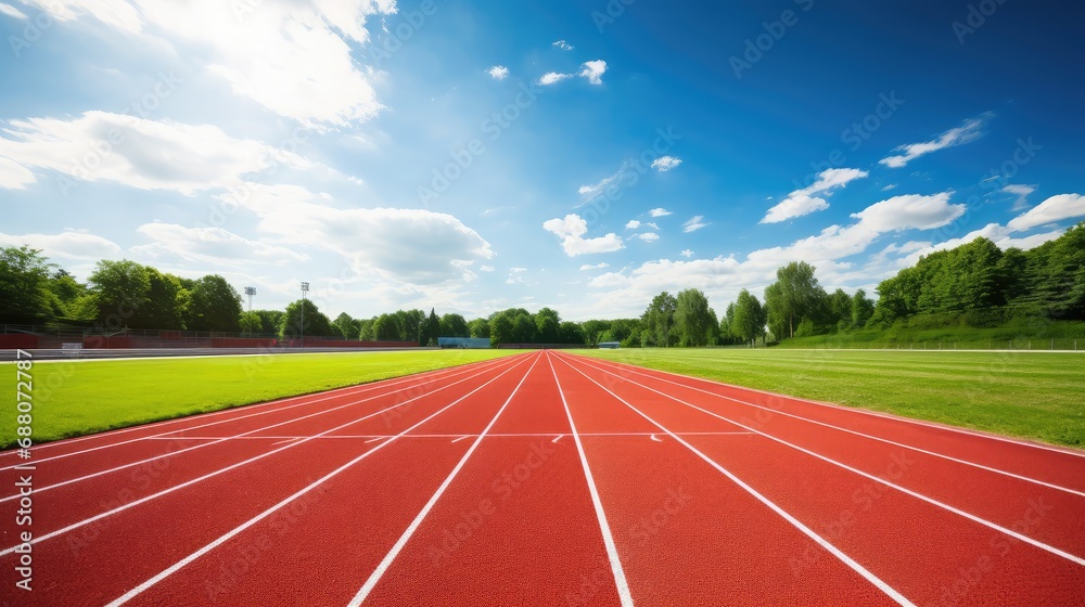 A high school running track A high school running track