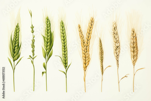 Seed ear wheat plant organic agricultural background grain cereal harvest food photo