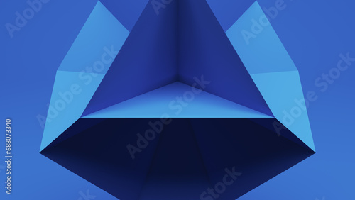 Abstract blue backgrounds lines triangle shapes structure geometrical tetra patterns 3d illustration render digital rendering photo