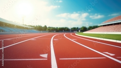 Sports venue track, close-up, daytime, simple picture, sports meeting elements © sambath