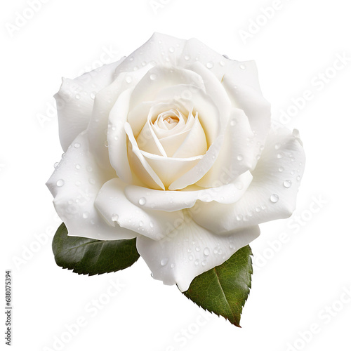 Fototapeta Naklejka Na Ścianę i Meble -  white rose with water drops isolated on transparent background Remove png, Clipping Path, pen tool