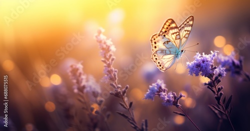 Lavender field, bokeh and butterfly © happy_lark