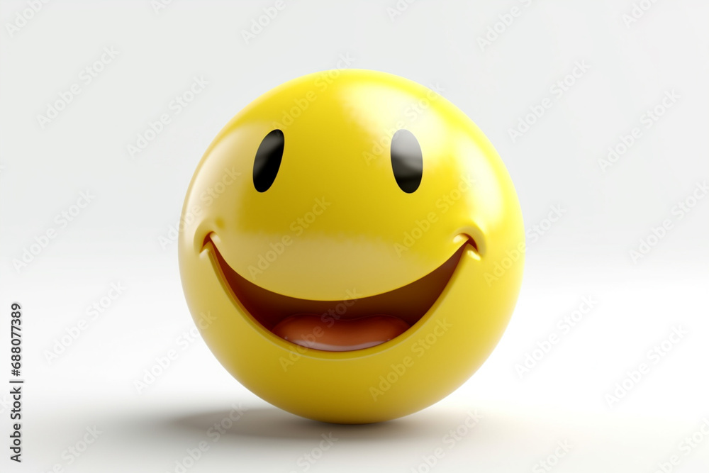 Emoticon with angry expression on white background. 3d illustration Emoticon with angry expression on white background. 3d illustration