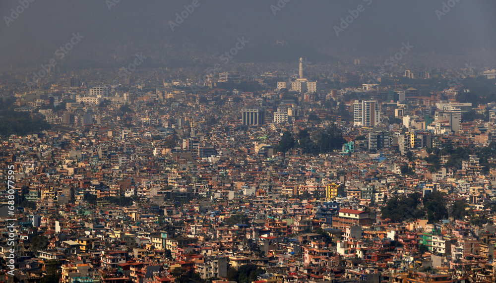 Drone view of Kathmandu Nepal in 2023 on November Drone view of Kathmandu Nepal in 2023 on November