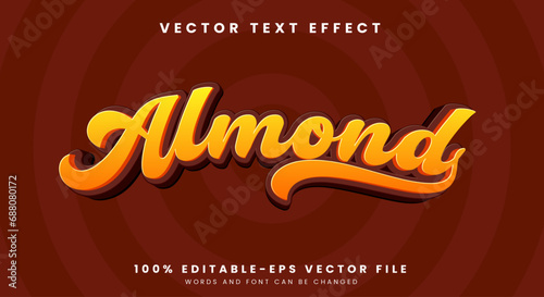 Almond text effect template with abstract style