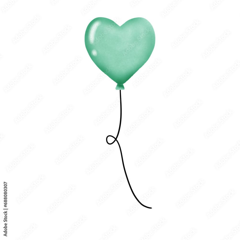 Light green heart shaped balloons