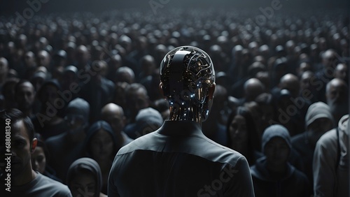 AI Entity overlooking a crowd