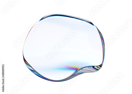 Abstract minimalist background design, wavy glass circle, 3d render photo