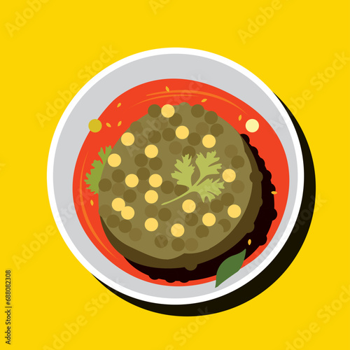 Dal vada. Tea time snack Vector, illustration, colorful graphic