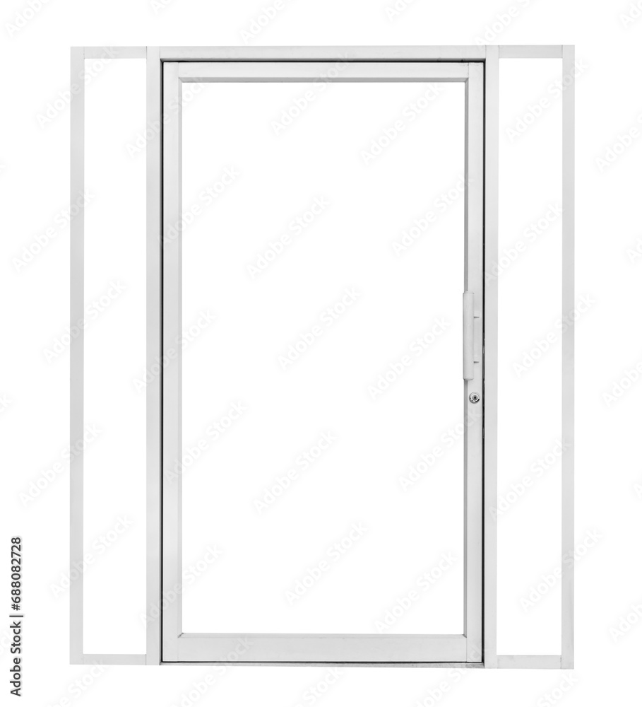 white aluminium door isolated