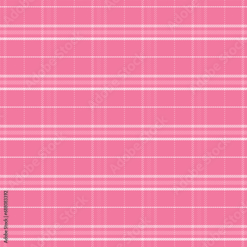 Gingham seamless pattern.Checkered tartan plaid with twill weave repeat pattern in pink . Geometric vector illustration background design for fabric and print.
