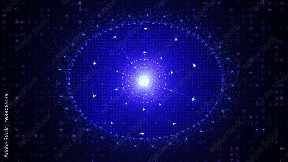 Pulsating Quantum Computer Core, Illuminated by Nuclear Energy, visualizing Data Transmission at a Quantum Level Pulsating Quantum Computer Core, Illuminated by Nuclear Energy, visualizing Data Transmission at a Quantum Level