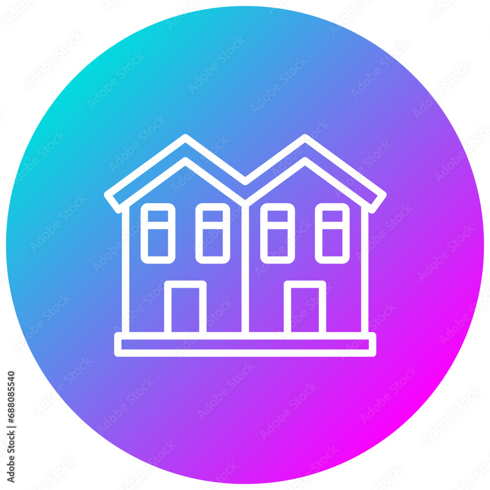 Semi Detached House Icon Semi Detached House Icon