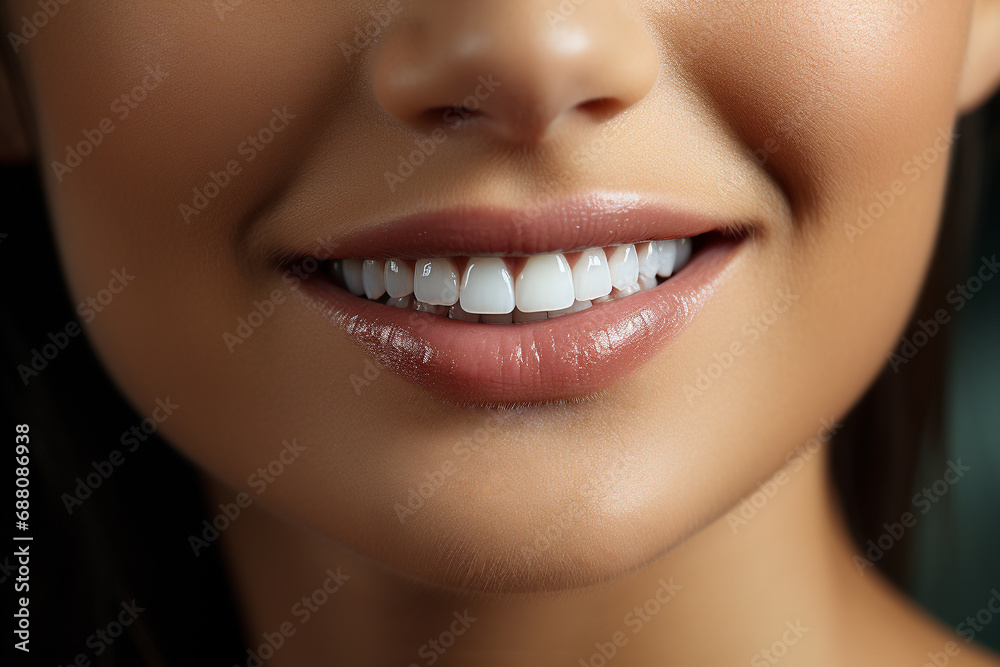 beautiful smile of a young woman with white straight teeth beautiful smile of a young woman with white straight teeth