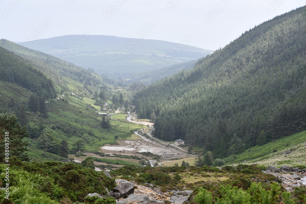 Fototapeta premium River in the valley of a Wicklow Mountains, Ireland