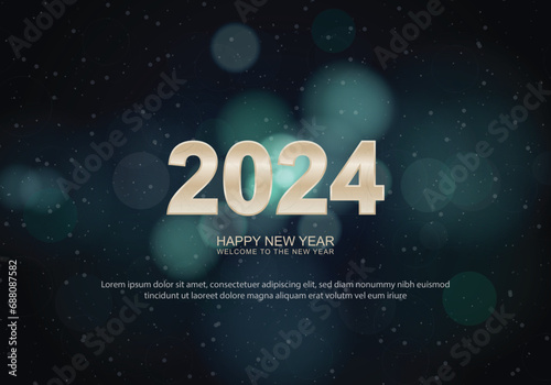 Happy New Year 2024 background.