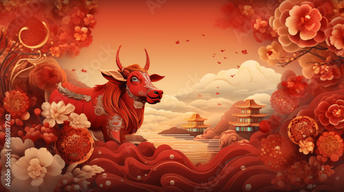 Chinese new Year ox background