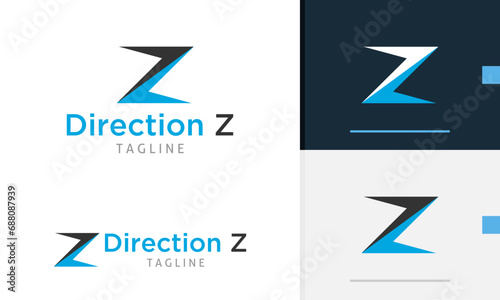 Free Download Logo design icon abstract geometric letter Z with modern and tech style, simple initial alphabet - GFXLoad