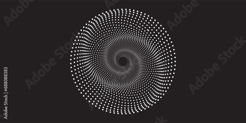 spiral circle sound wave vector logo concept dots circle