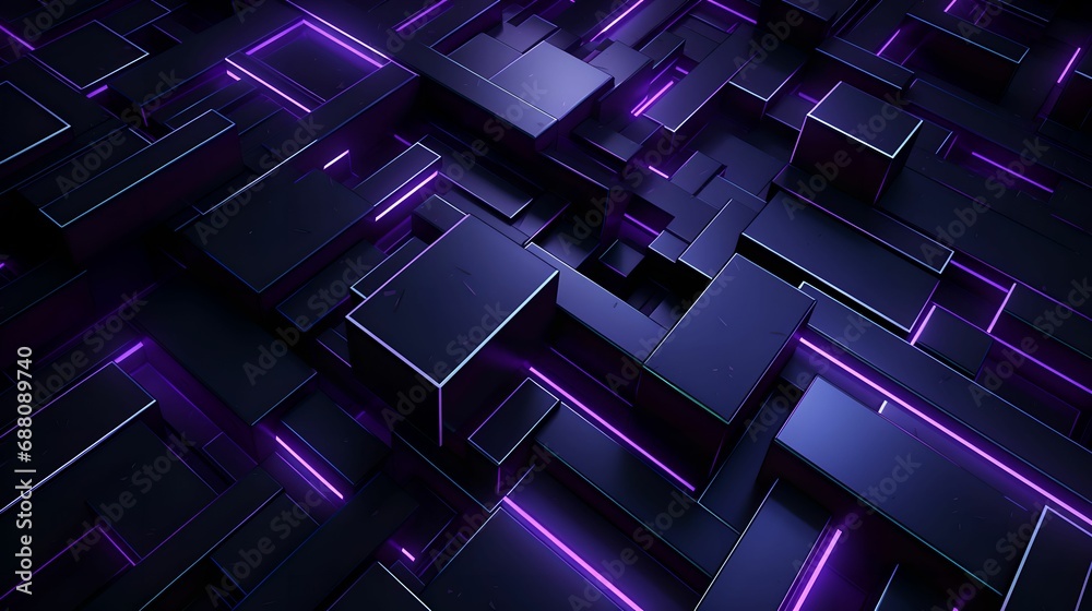 Deep Purple Abstract with Geometric Shapes and 3D Effect, Modern Background, Black, Contemporary Design, Captivating Deep Purple Abstract with Geometric Shapes and 3D Effect, Modern Background, Black, Contemporary Design, Captivating