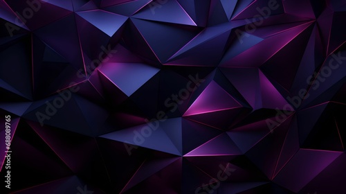 Deep Purple Abstract with Geometric Shapes and 3D Effect, Modern Background, Black, Contemporary Design, Captivating