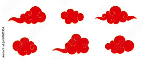 Happy Chinese New Year. Chinese vector lucky clouds. Chinese new year element.
