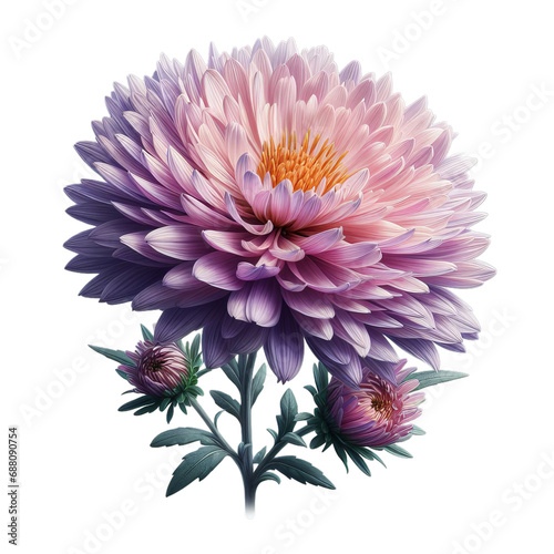 rurple aster flowers isolated on transparent or white background  png