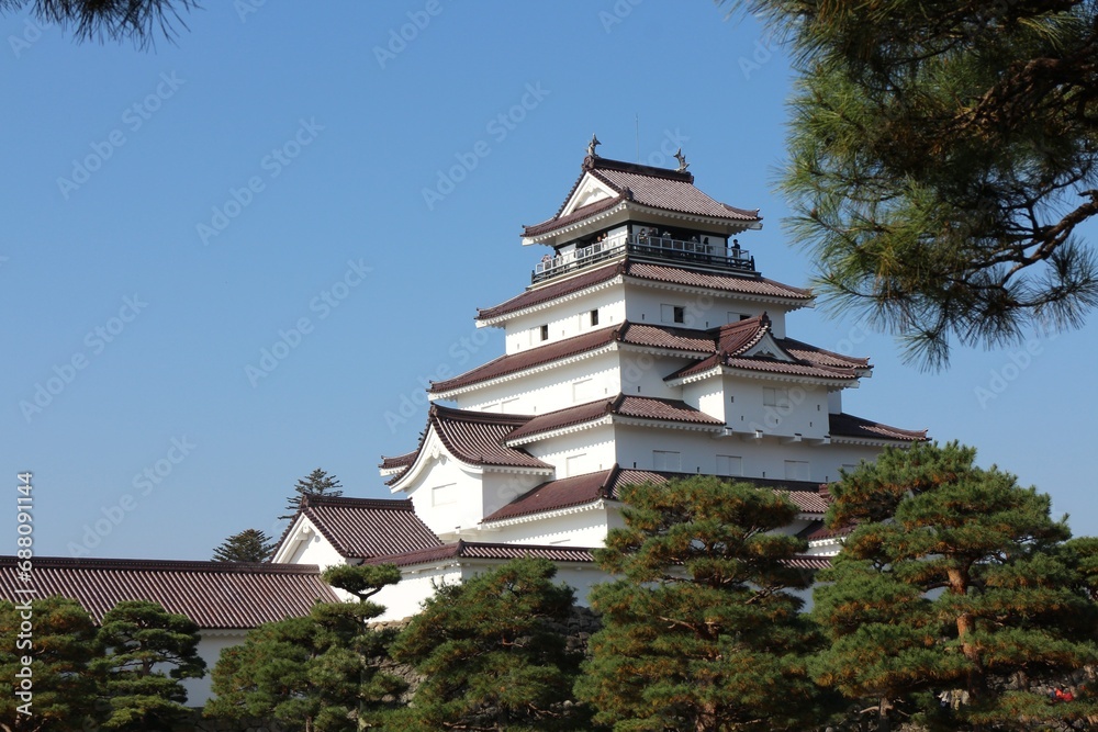 Tsurugajo Castle in Aizuwakamatsu, Fukushima, Japan Tsurugajo Castle in Aizuwakamatsu, Fukushima, Japan